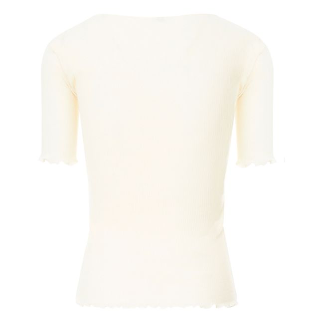3/4 geripptes T-Shirt Pama Jersey aus Bio-Baumwolle | Weiß