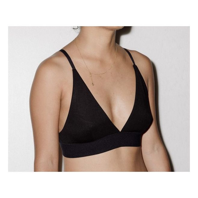 Baserange Bamboo Triangle Bra In Black