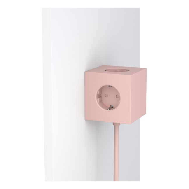 Square 1 Extension Cord with USB Port  Pink
