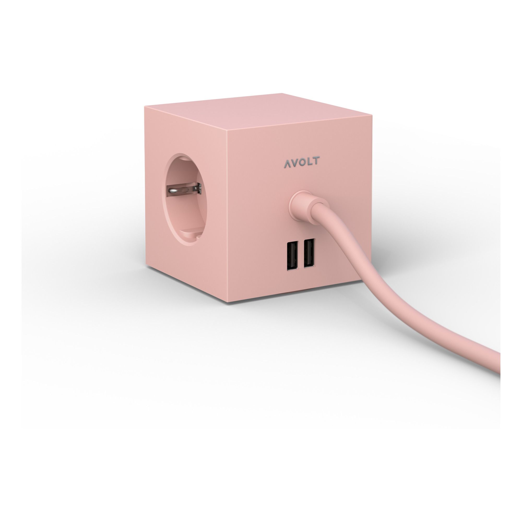 Verlängerungskabel Square 1 mit USB Kabel Rosa- Produktbild Nr. 2