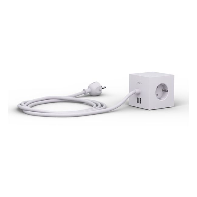Square 1 Extension Cord with USB Port  Grey
