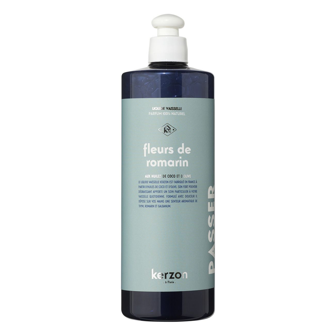 Kerzon - Liquide vaisselle fleur de romarin - 500 ml - Bleu