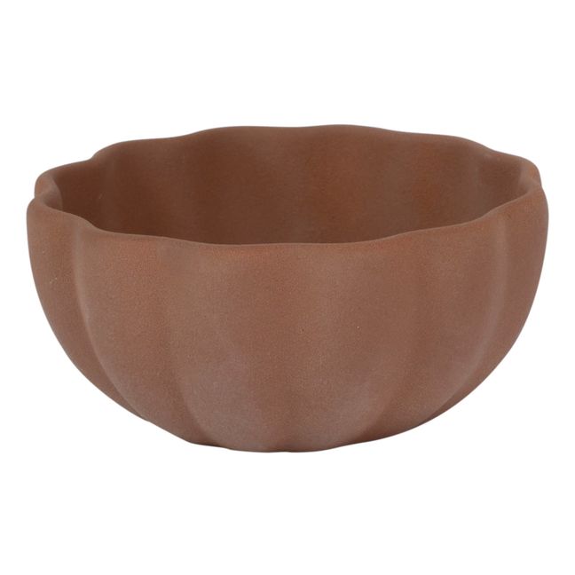 Petal Sharing Ceramic Bowl Brick red