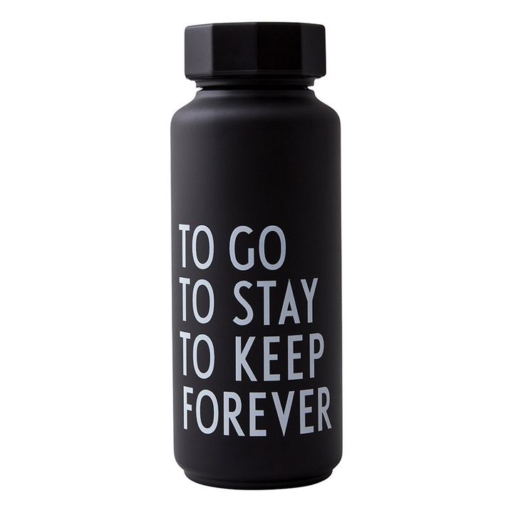 Design Letters Black to Go Thermos Bottle