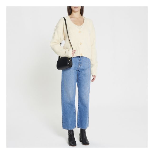 Sac Demi Lune Mini Cuir Lisse | Noir