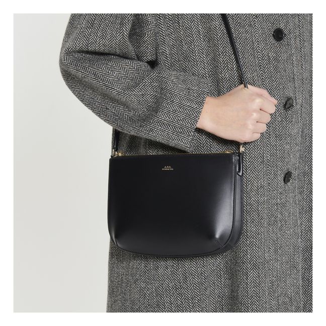 Bolso Sarah de cuero liso | Negro
