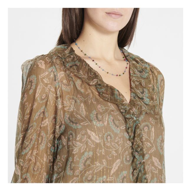 Blusa Lorine de seda -Colección Mujer | Verde Kaki