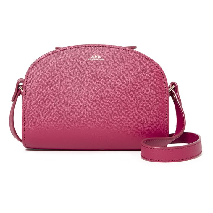 Half Moon Mini Embossed Leather Bag | Pink