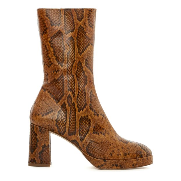 bottines serpent marron