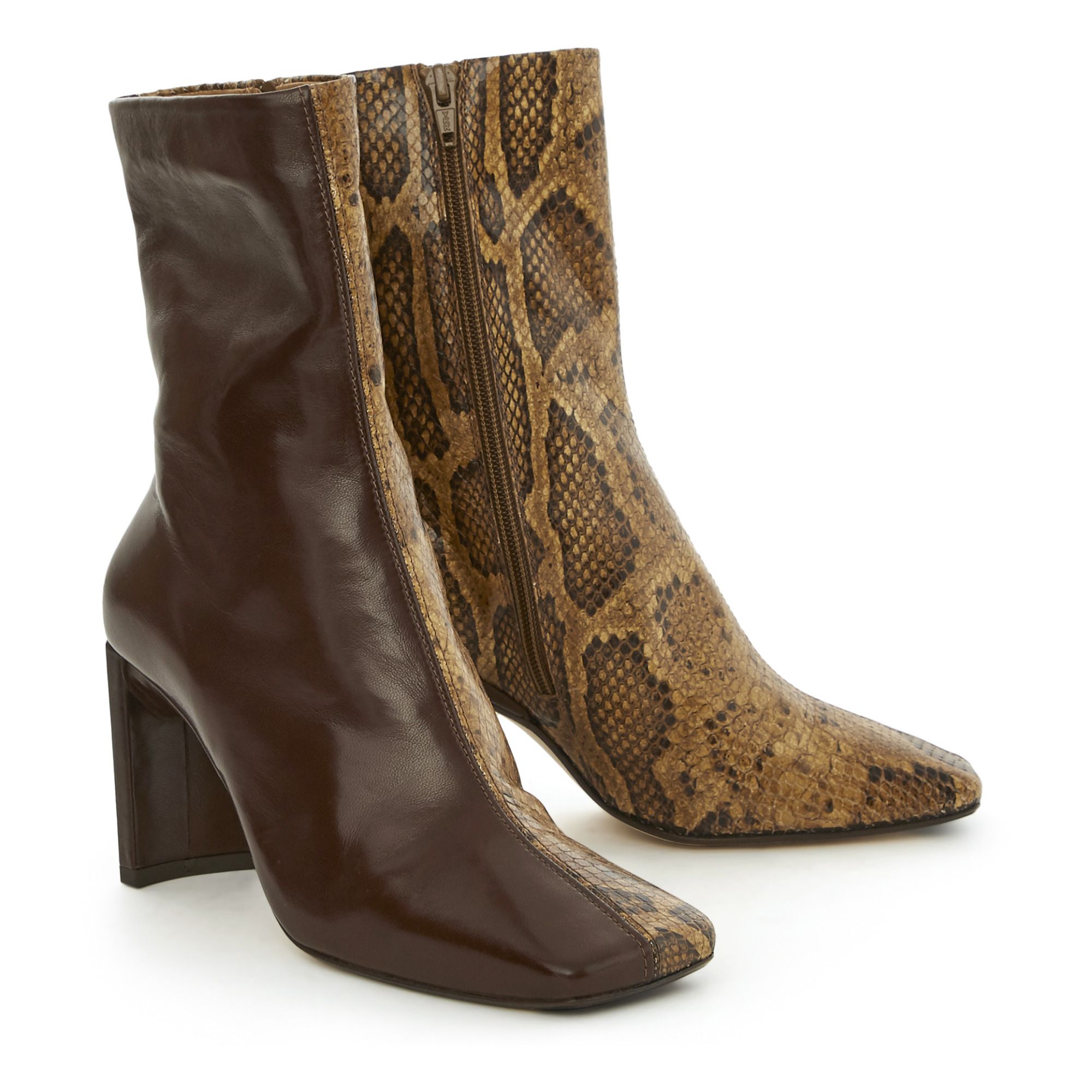 Stivaletti Ekatarina bicolor stile serpente Marrone Miista Scarpe Adulto