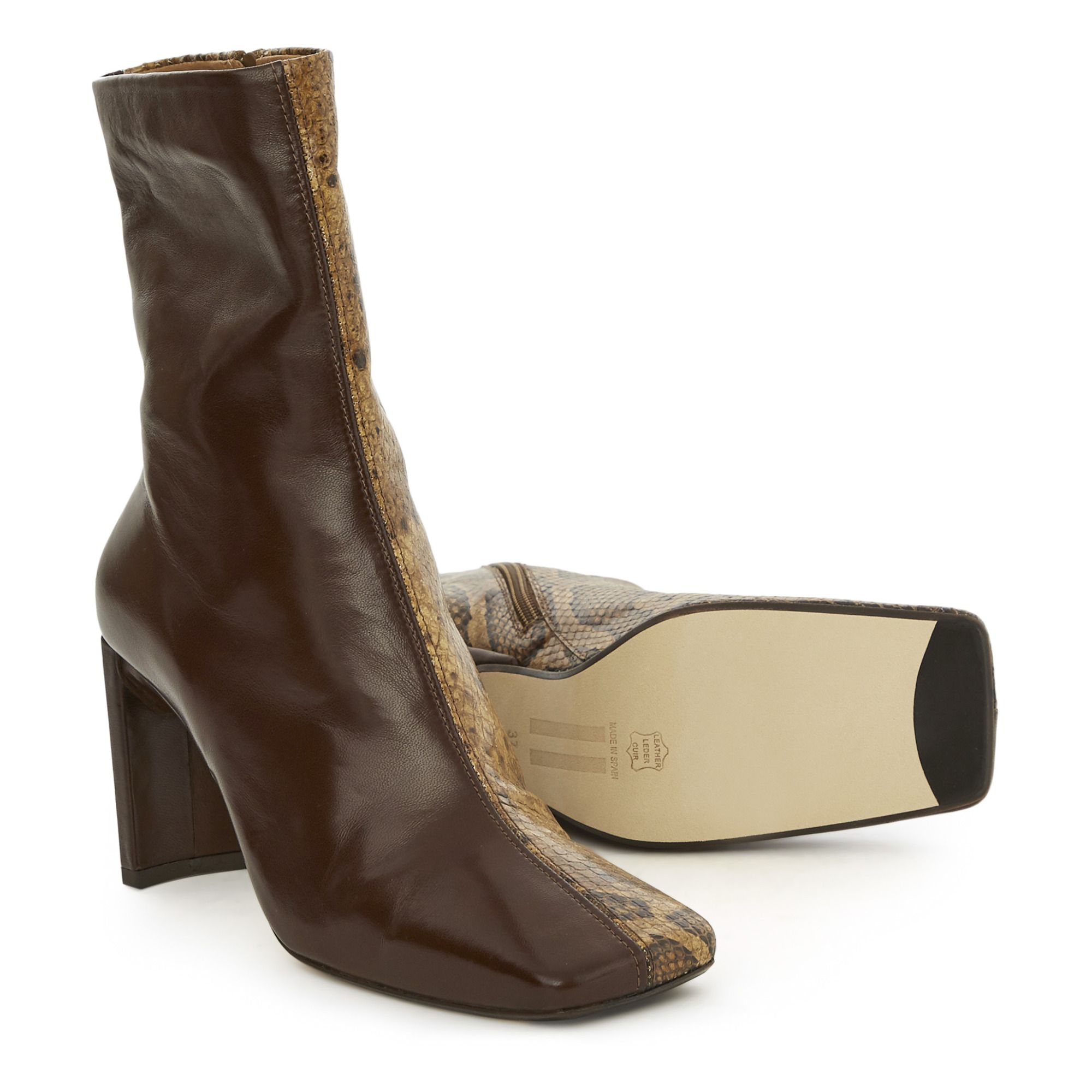 Stivaletti Ekatarina bicolor stile serpente Marrone Miista Scarpe Adulto