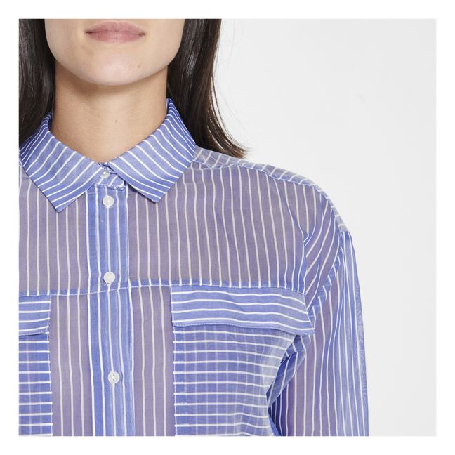David Cotton Silk Shirt | Blue