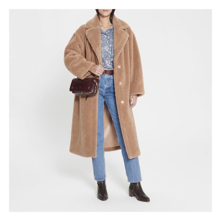 Manteau Maria Façon Fourrure | Camel- Image produit n°1