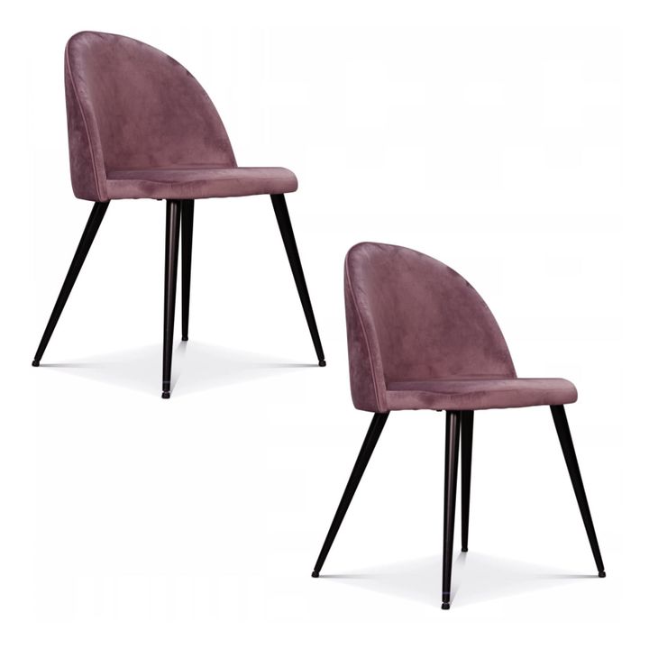 Velvet Chair - Set of 2  | Pink- Product image n°0