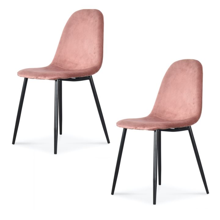 Opjet Velvet Chair Set of 2 Pink Smallable