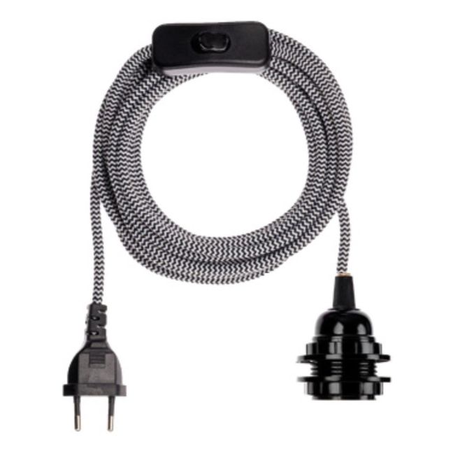 Hängefassung mit Stoffkabel | Schwarz