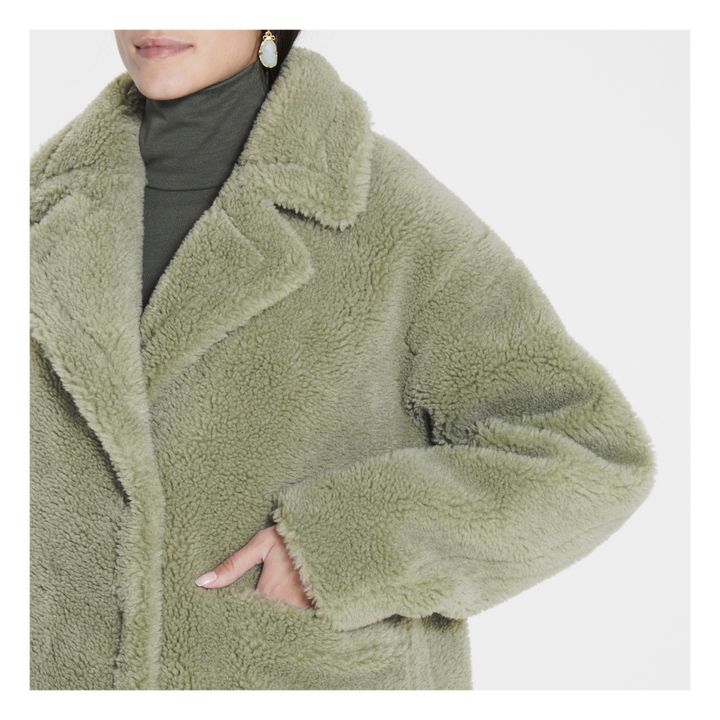 Marina Faux Fur Coat Green Stand Studio Fashion Adult