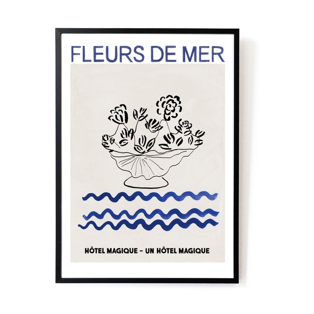 Affiche A3 Fleurs de Mer Bleu