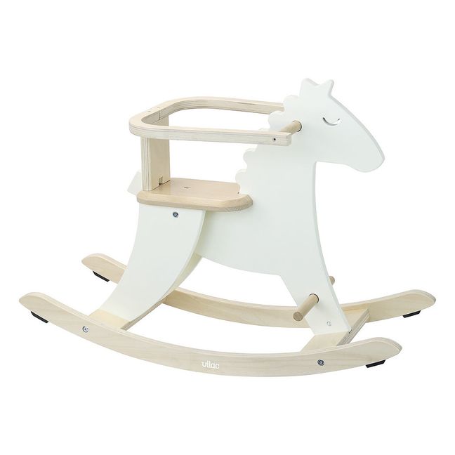 Hudada Rocking Horse with Safety Arch | Ivory
