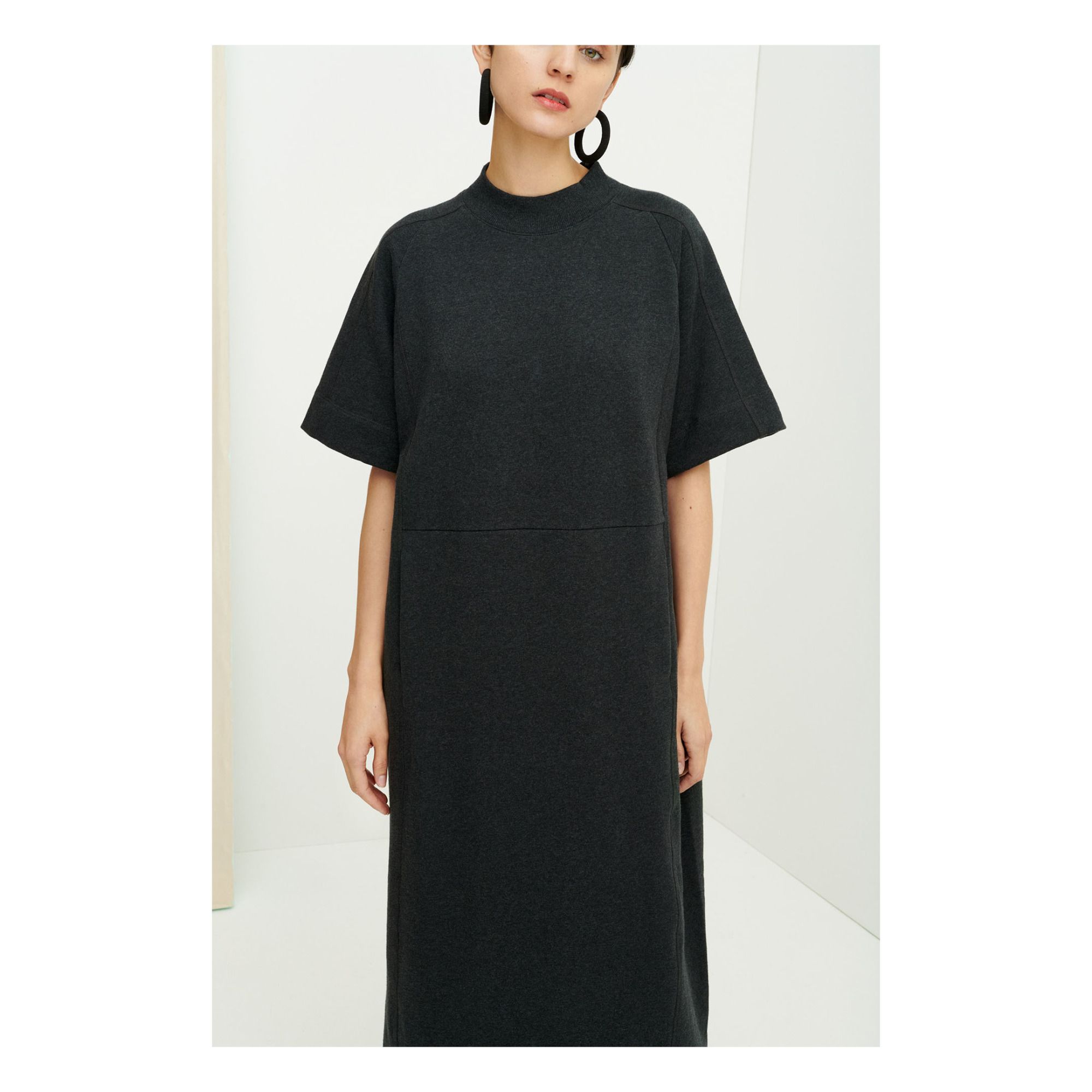 Robe Molleton Linear Coton Bio Gris anthracite Kowtow Mode Adulte