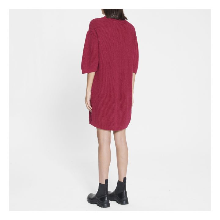 Linen and Cotton Jumper Dress Burgundy 