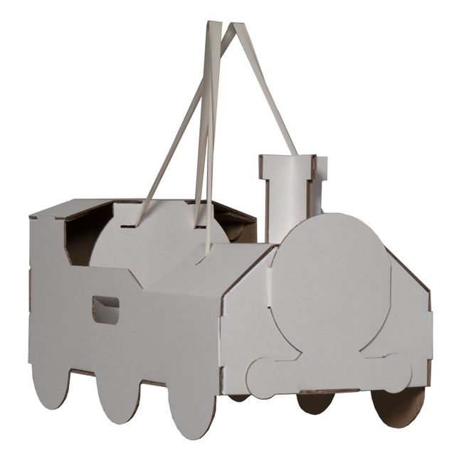Cardboard Colour-in Train | White