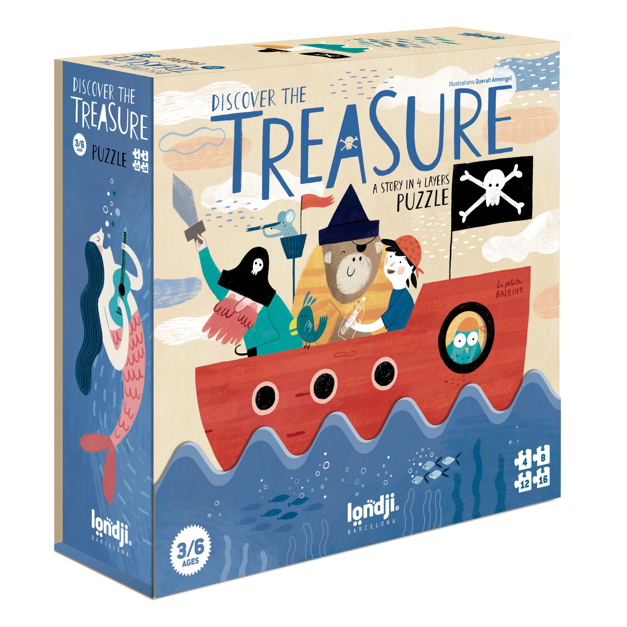 Londji - Puzzle à superposer Discover the treasure - 40 pièces - Multicolore