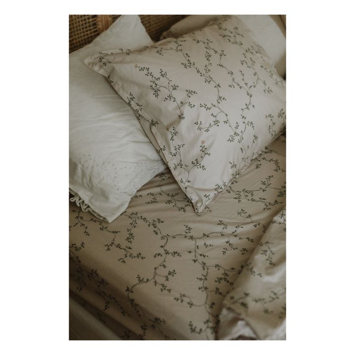 garbo&friends - Botany Percale Cotton Fitted Sheet - Green | Smallable