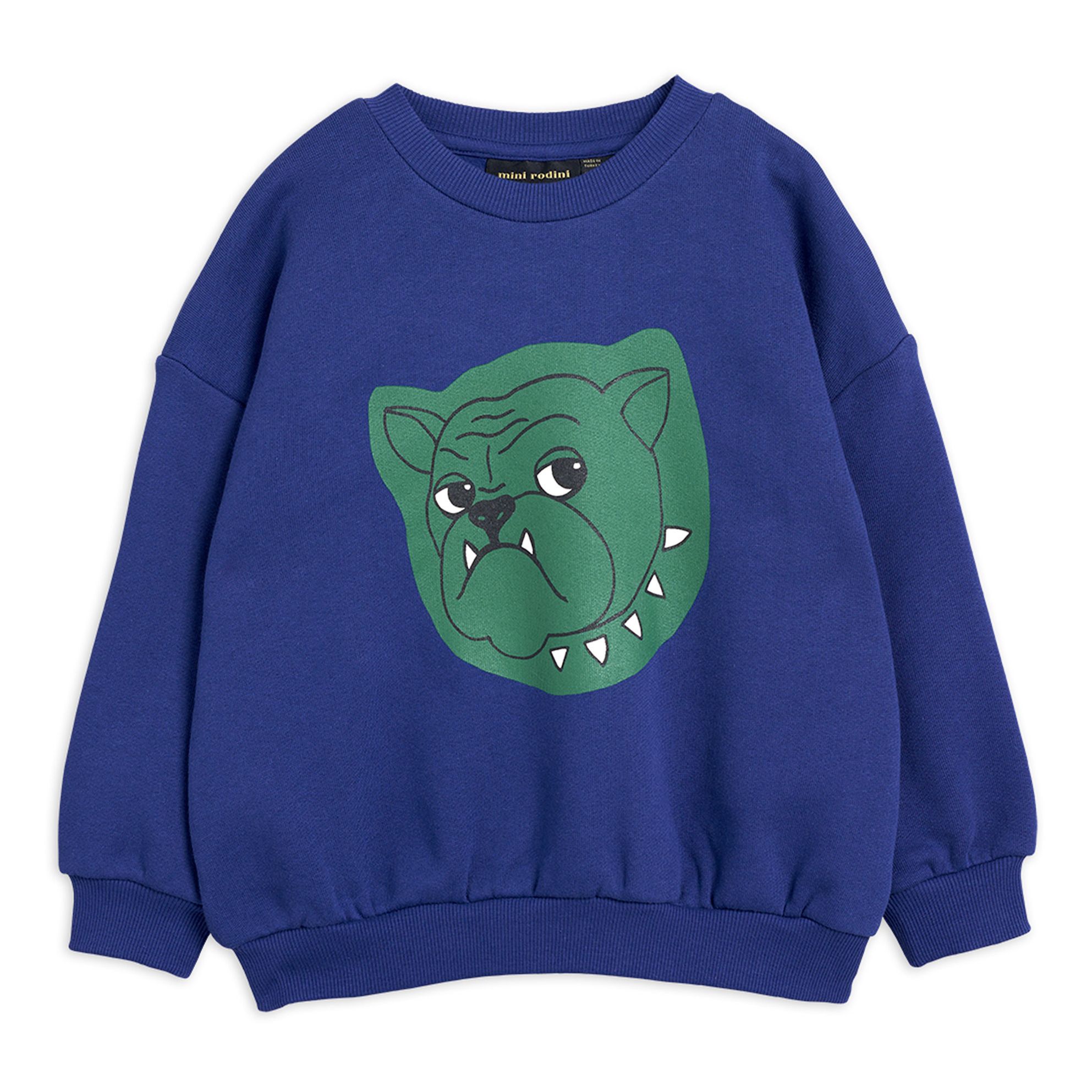 Organic Cotton Bulldog Jumper Navy blue Mini Rodini Fashion Baby