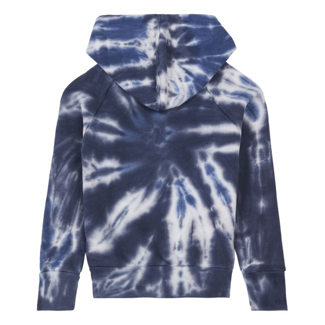 Sweatshirt mit Kapuze Tie&Dye Petroleumblau