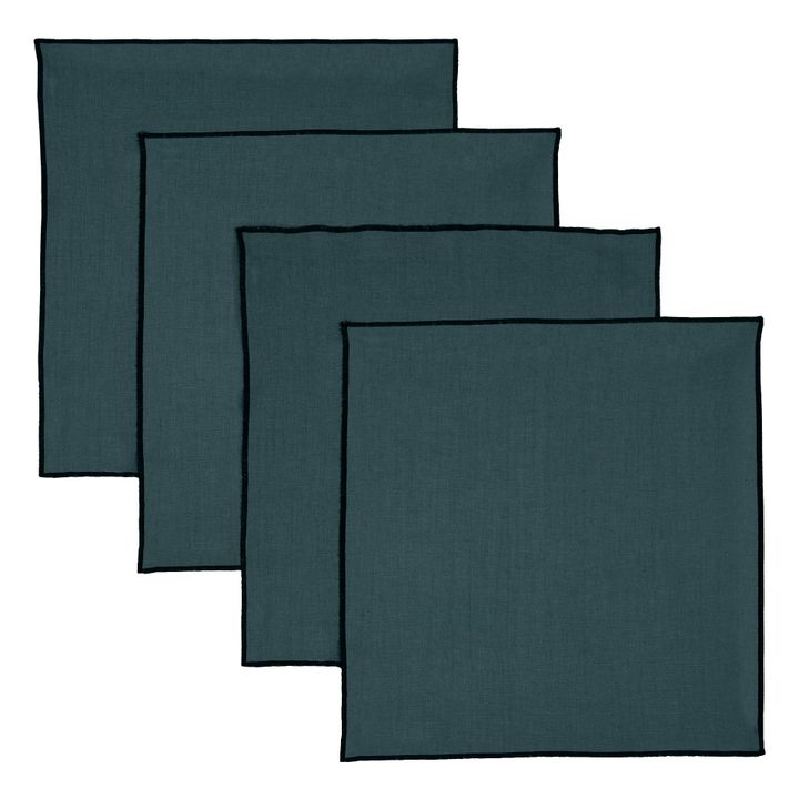 Serviette aus Leinen 4er-Set | Faded Blue- Produktbild Nr. 2