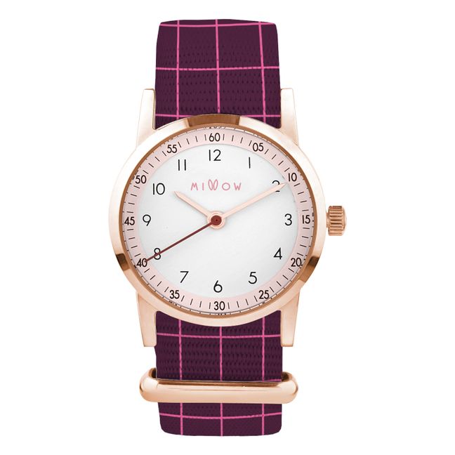 Exclusive Millow x Smallable - Checked Wristwatch Plum