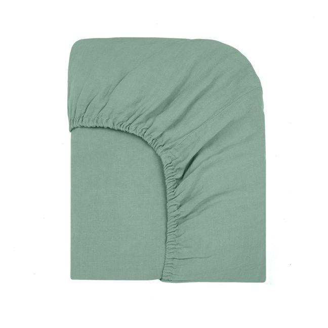 Sábana ajustable lino lavado | Salvia