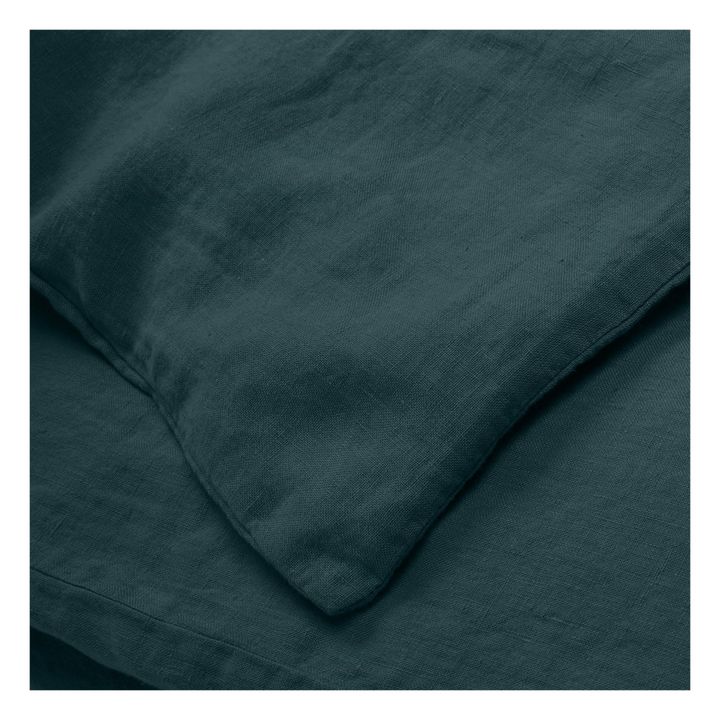 Washed linen duvet cover | Faded Blue- Product image n°2