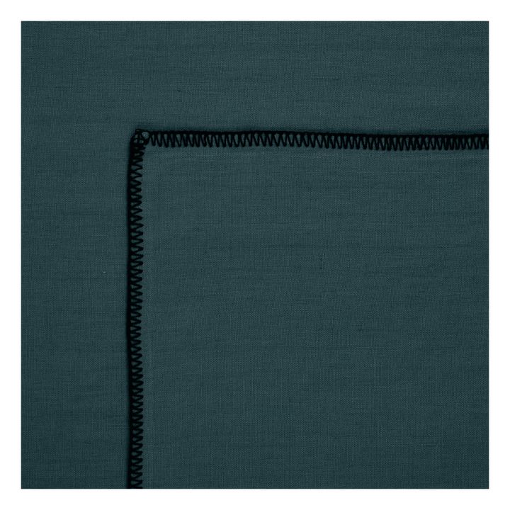 Mantel de Lino lavado y perfilado | Azul apagado- Imagen del producto n°2