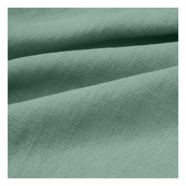 Oversewn washed linen tablecloth Sage