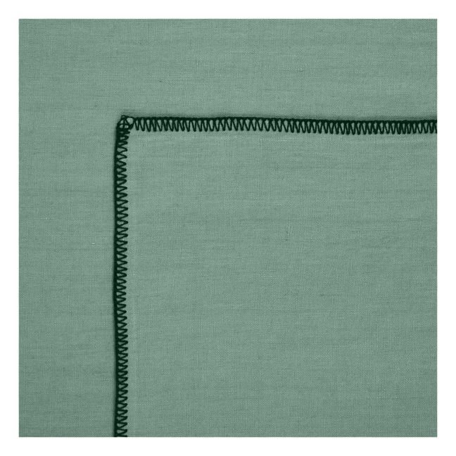Oversewn washed linen tablecloth | Sage