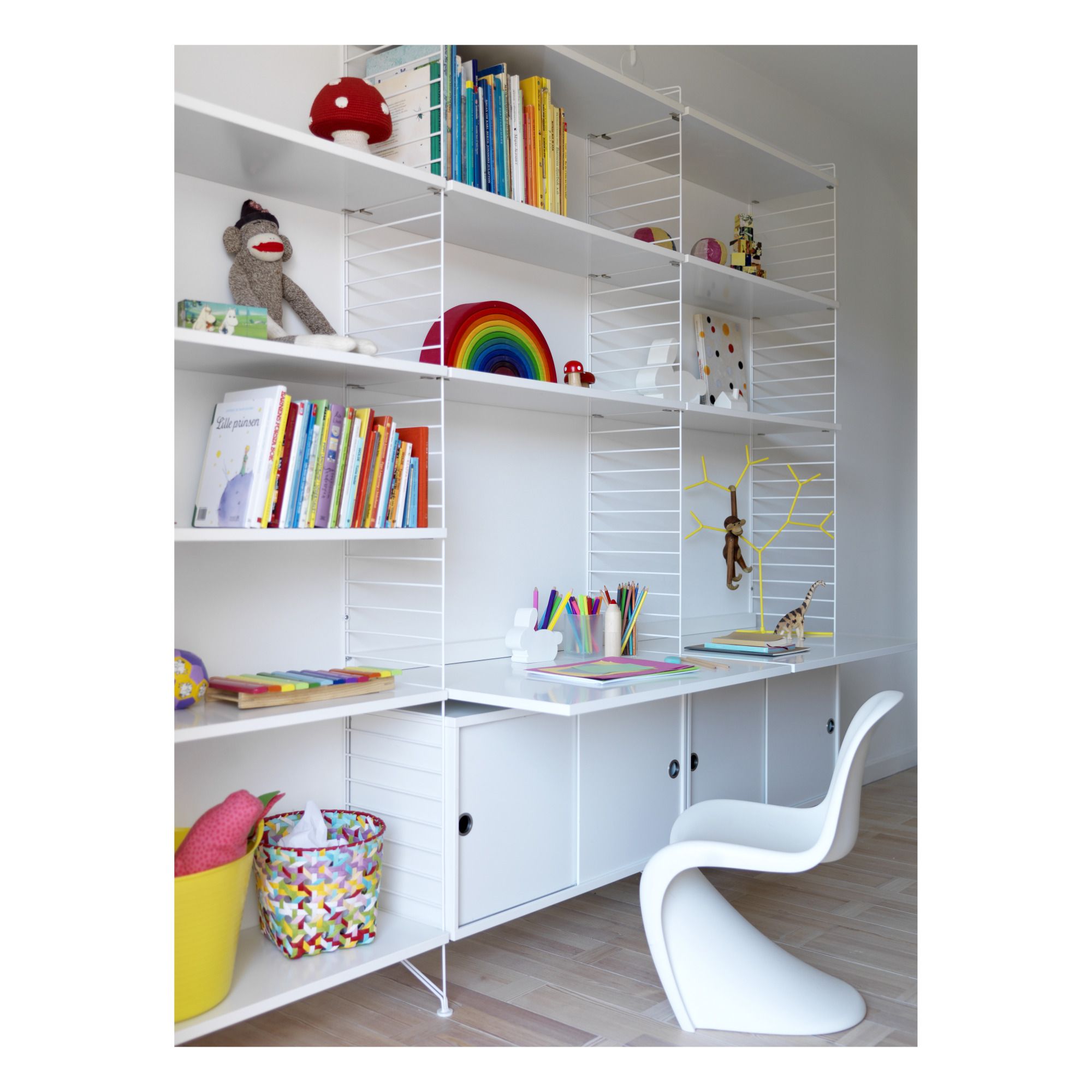 String Furniture String cabinet, 78 x 30 cm, white