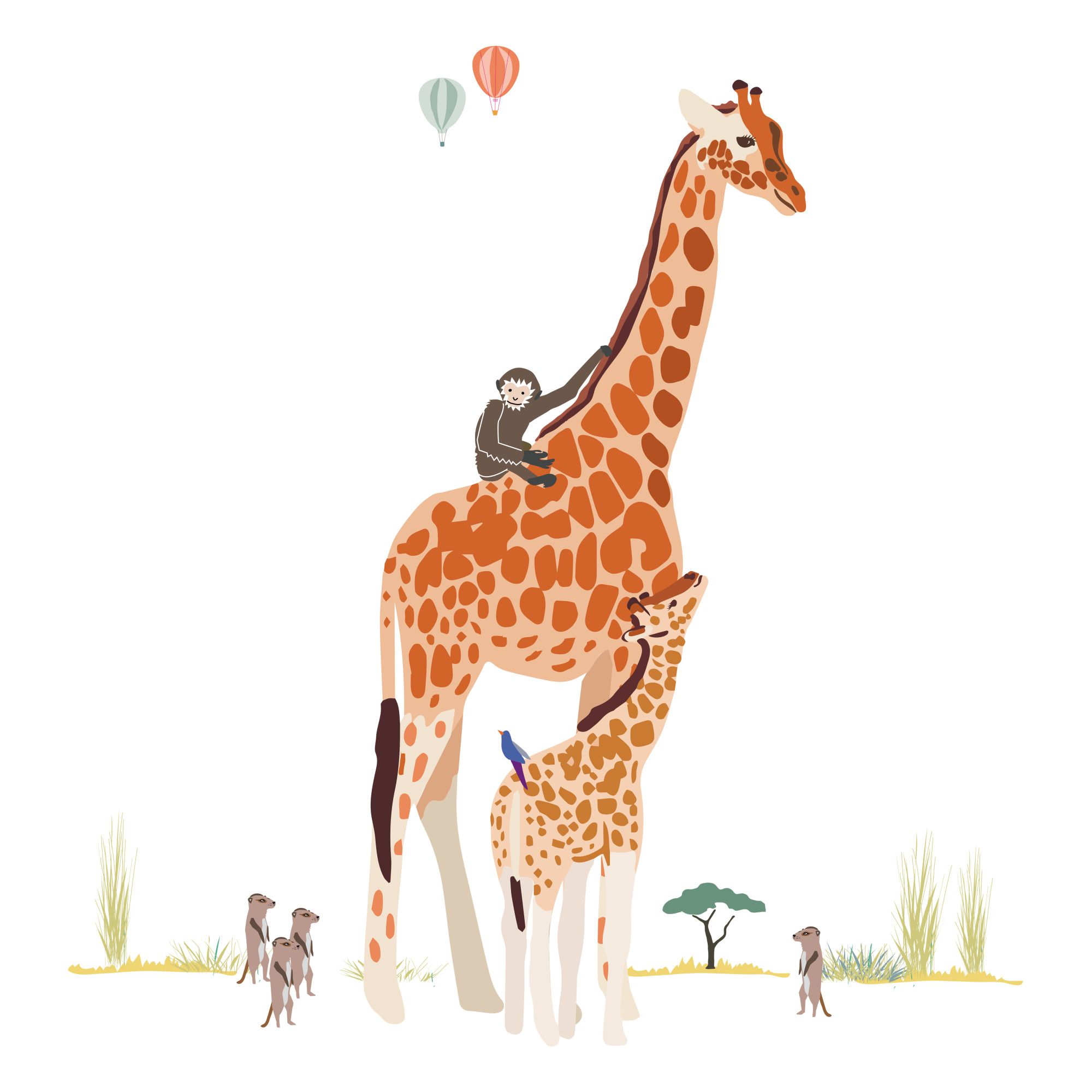 MIMI'lou - Sticker géant Safari - Multicolore