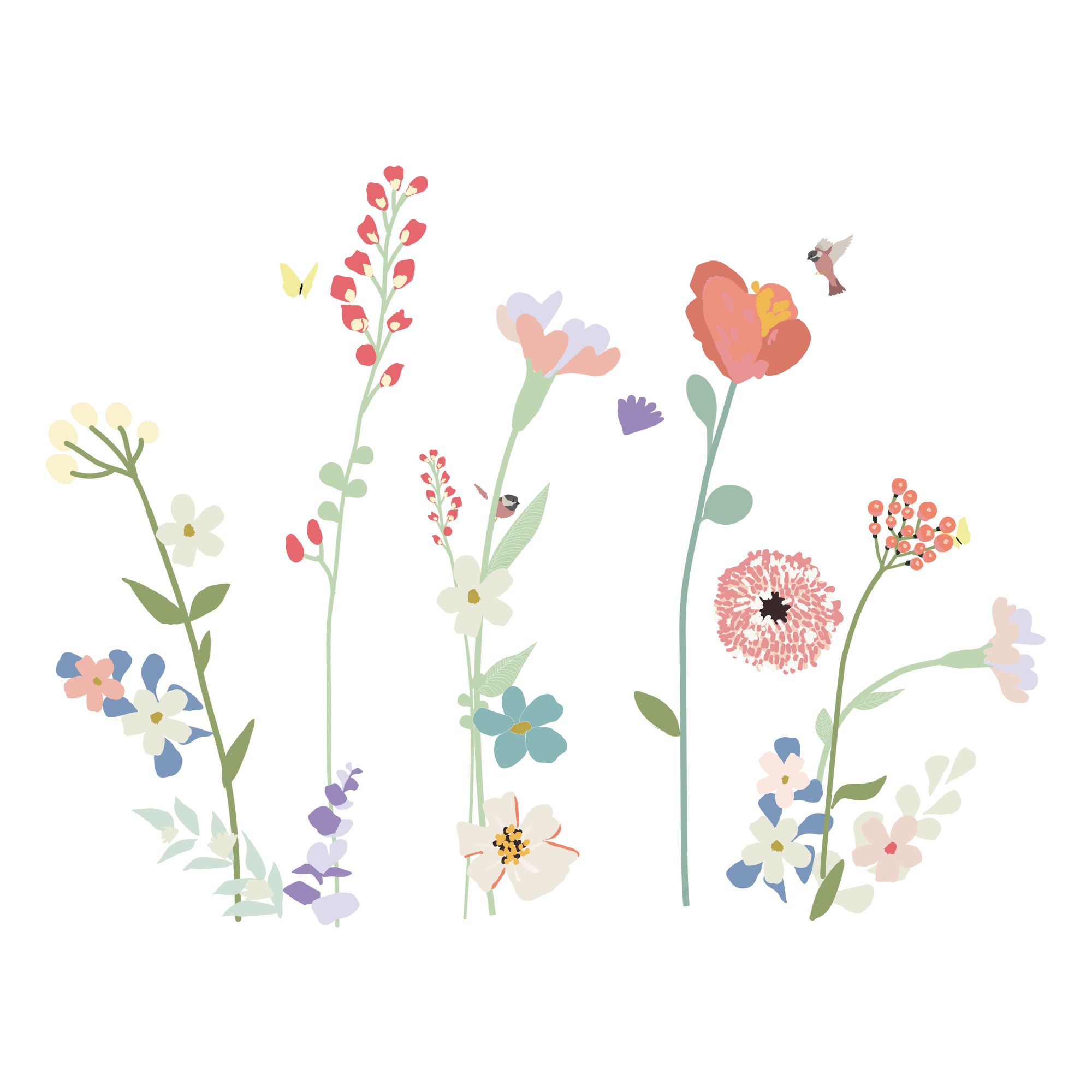 MIMI'lou - Sticker géant Fleurs des champs - Multicolore