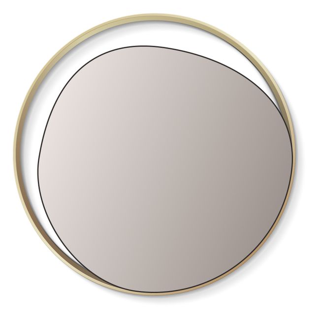 Ellipse Brass & Glass Mirror - D50 cm Pink Gold