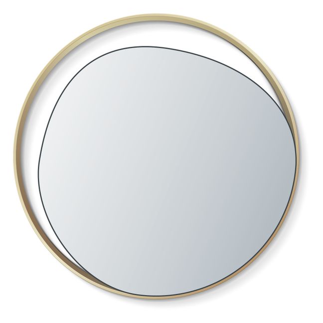 Specchio ellisse in vetro e ottone - D50 cm | Ottone
