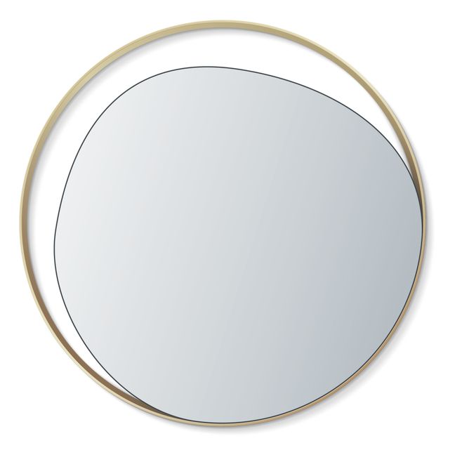 Specchio ellisse in vetro e ottone - D80 cm | Ottone