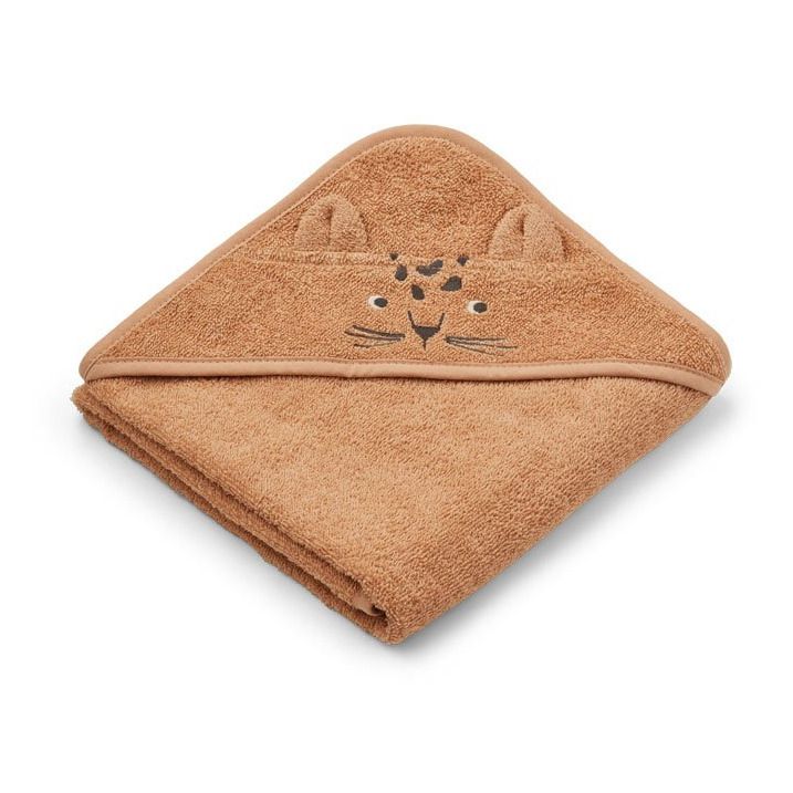Capa de baño Albert Leopardo en esponja de algodón orgánico Albaricoque- Imagen del producto n°0