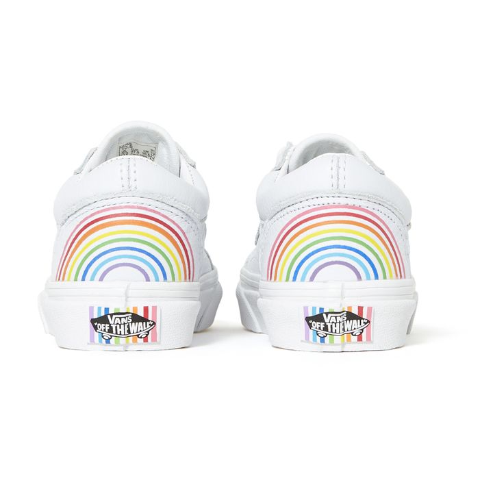 White vans best sale with rainbow sole