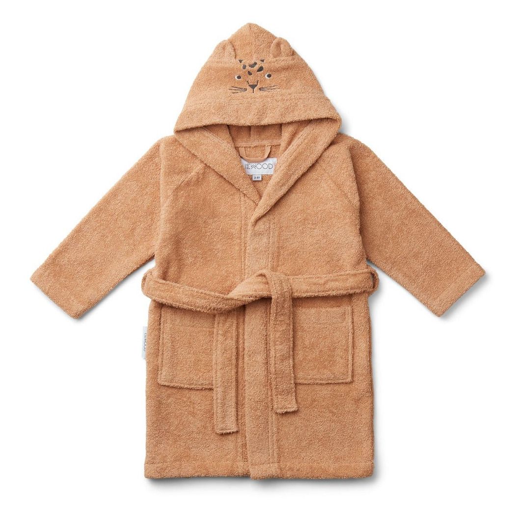 Liewood - Peignoir Lily Léopard en éponge de coton bio - Abricot