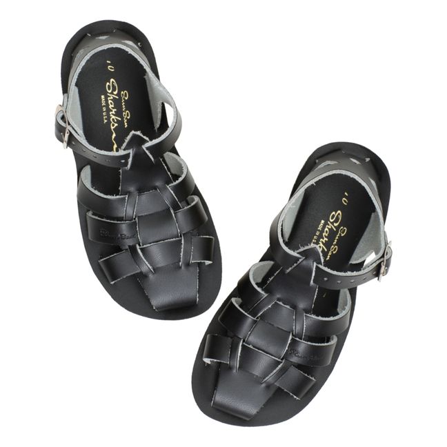 Sandalias de cuero impermeable Shark | Negro