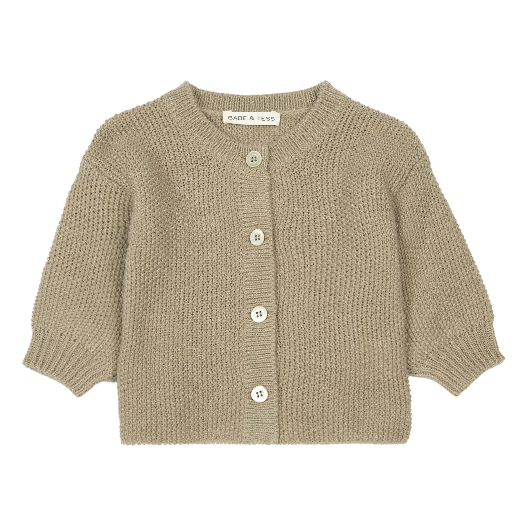 Babe & Tess - Cardigan Alpaga et Mérinos Lurex - Fille - Doré