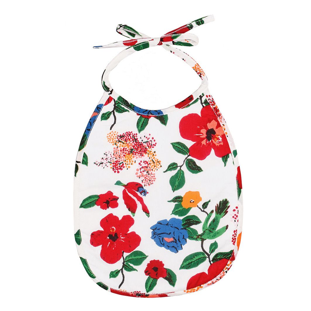 Le Petit Lucas du Tertre - Bavoir en coton imprimé Hibiscus - Multicolore