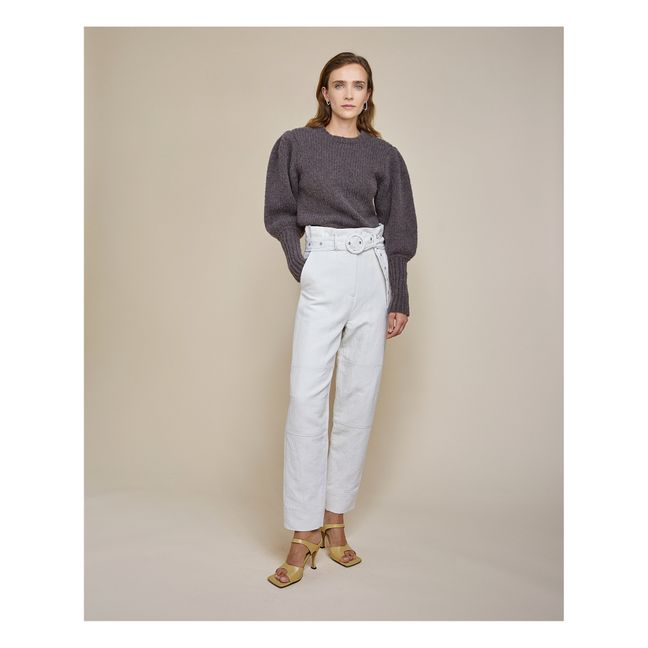 Pantaloni Paperbag Nadua in cotone e lino | Ecru